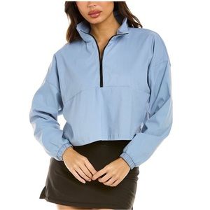 NWT- WeWoreWhat Cropped Quarter Zip Dusty Blue